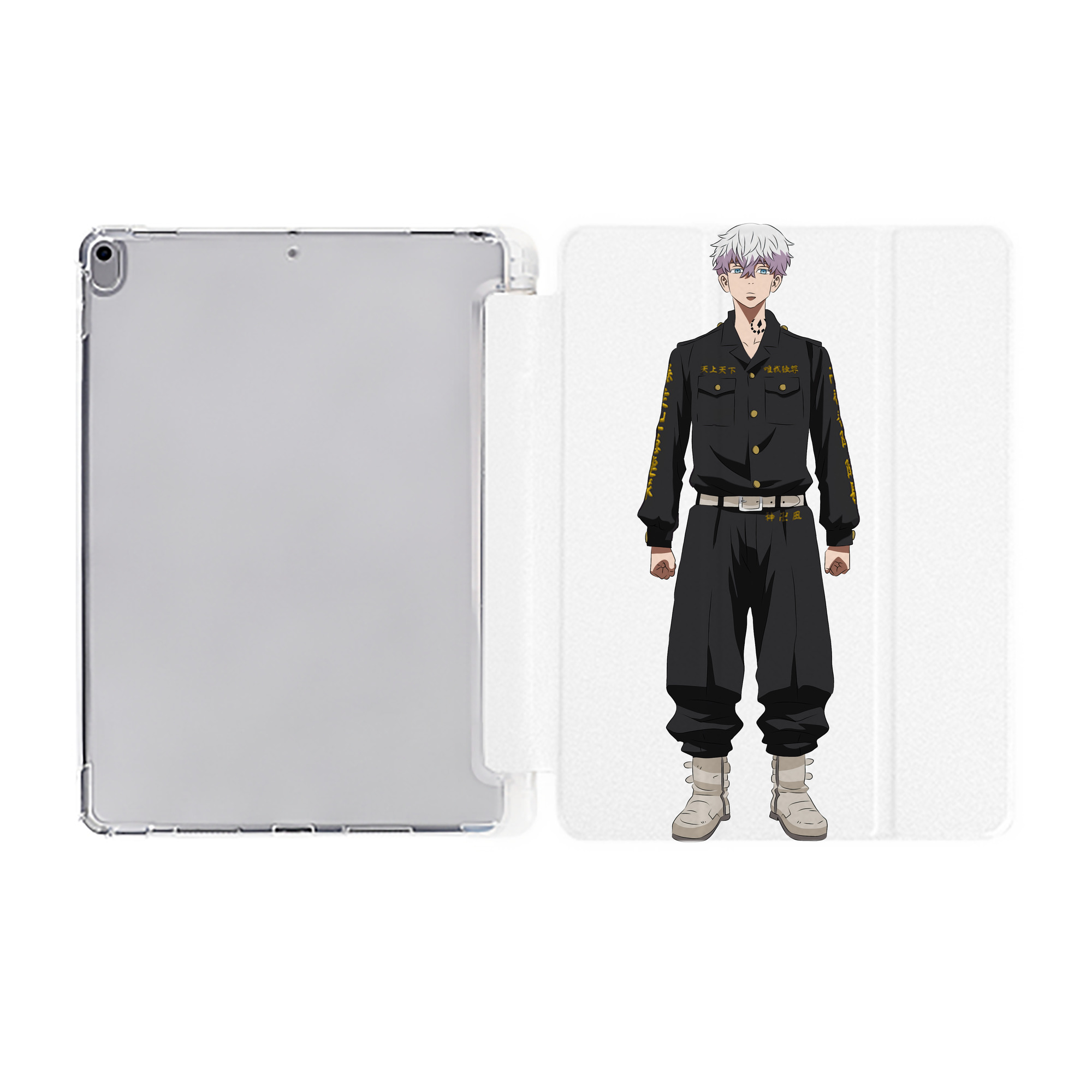（画像用） 東京リベンジャーズ Tokyo Revengers IPad ケース ペン収納付き 三つ折りスタンド PUレザー×シリコン 対応機種9.5/10.5/10.9インチ